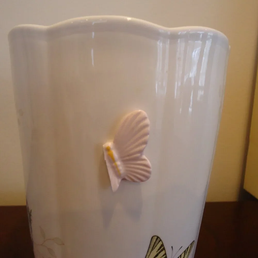 Lenox Butterfly Meadow Utensil Crock w/Wooden Spoons